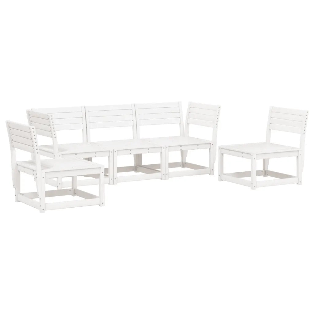 Set Salotto da Giardino 5 pz Bianco in Legno Massello di Pino