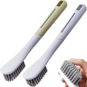 Set da due spazzole con lunghe setole per rimuovere macchie di abbigliamento, spazzola morbida per pulire abbigliamento, scarpe, sneakers, spazzola per rimuovere macchie (verde e bianco)