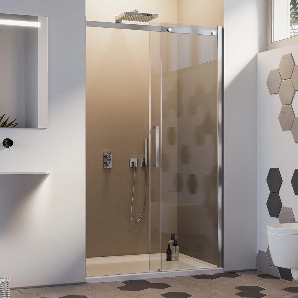 Porta Doccia 150CM H200 Vetro Trasparente 8mm Versione Destra con Easy-Clean mod. Prime