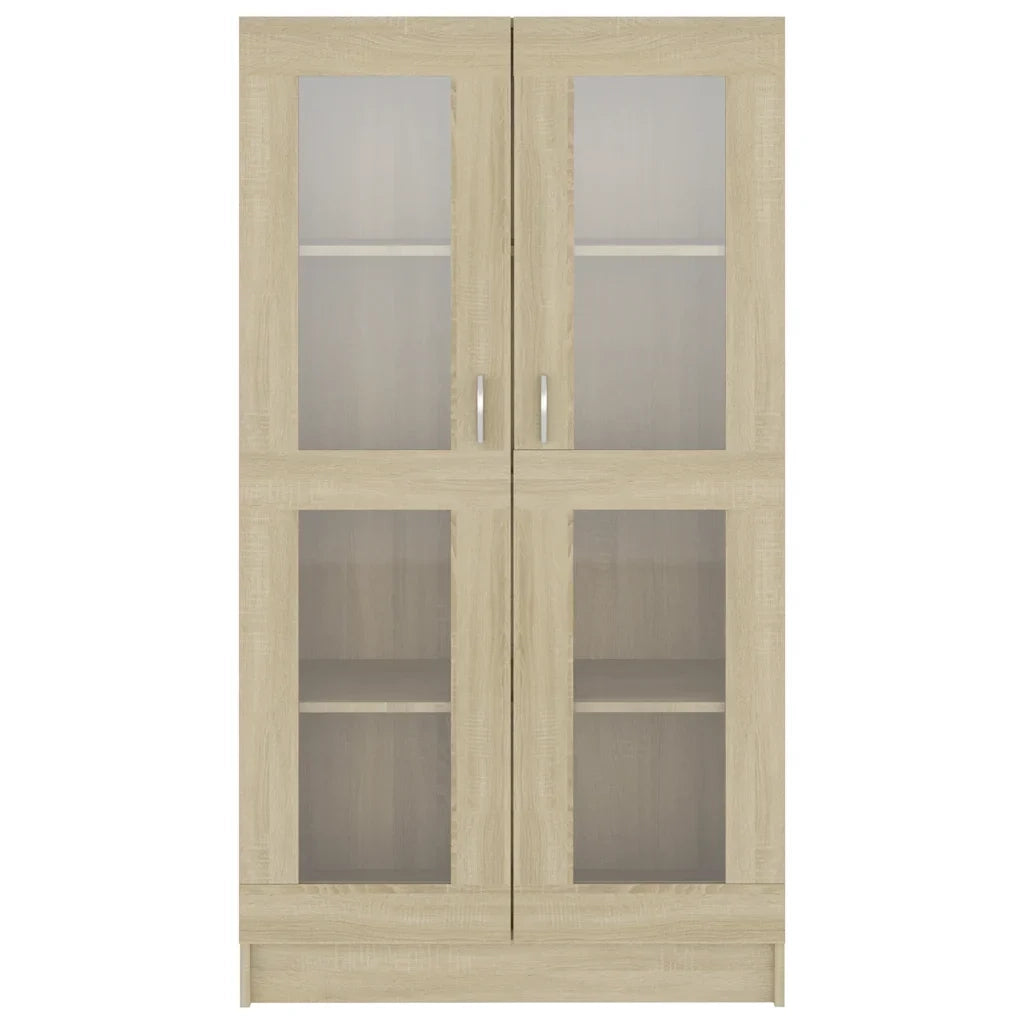 Vetrina classica 82,5 x 30,5 x 150 cm design pulito versatile in legno ingegnerizzato rovere Sonoma 02_0047757