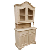 Cristalliera classica in legno 2 ante cappello sagomato grezzo l.114 p.49 h.215 (2139+2140) - Mobili 2G