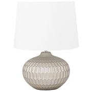 Lampada da Comodino dorato Base Rotonda Paralume Bianco abat jour