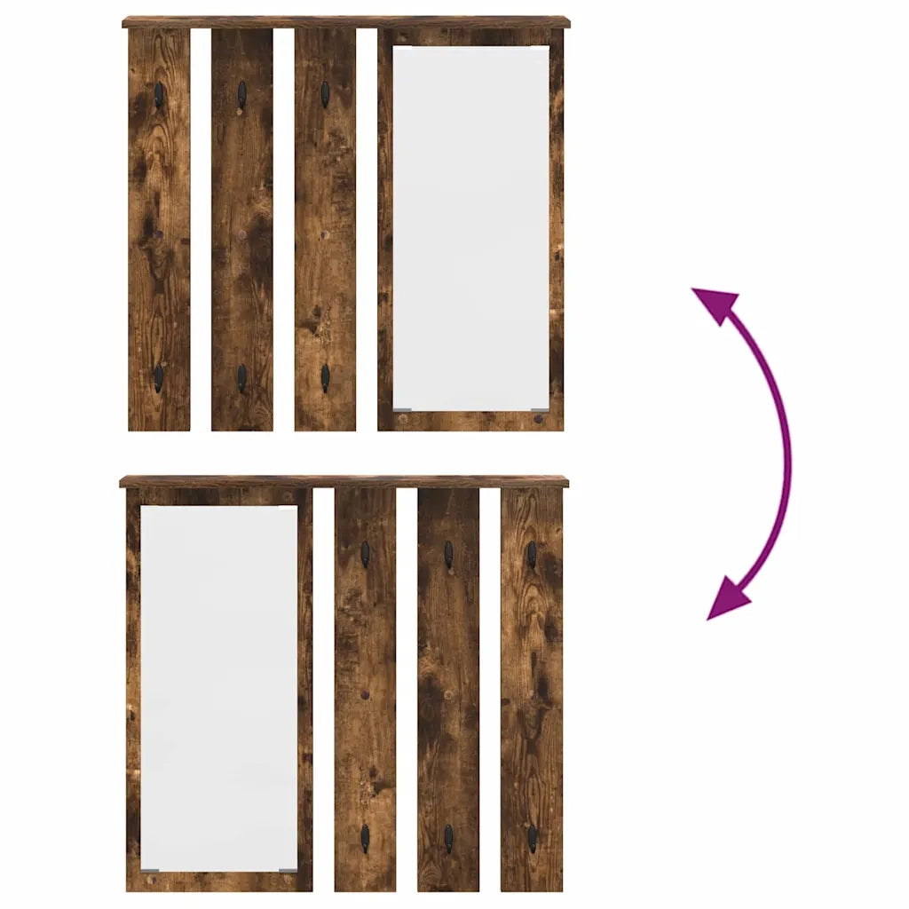 Appendiabiti a muro con lo scaffale Rovere fumo 84 x 10 x 80 cm 874495