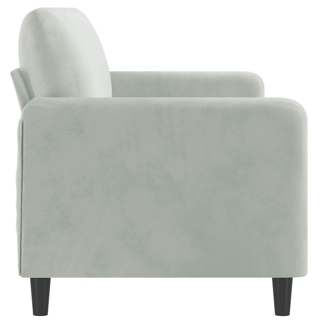 Divano a 3 Posti Grigio Chiaro 180 cm in Velluto 359452