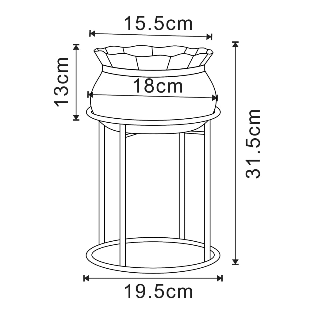 Supporto per piante da esterno 32 x 20 cm nero 03_0010348