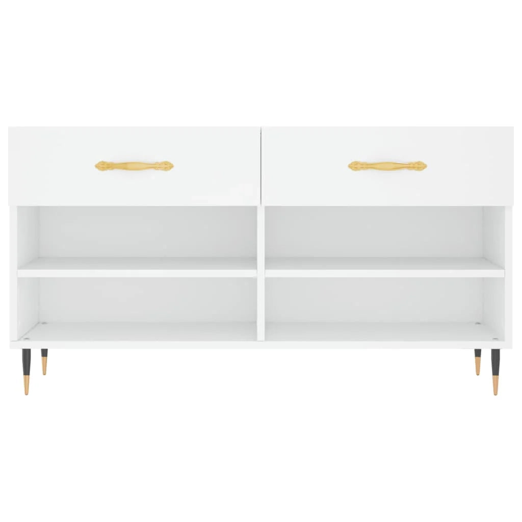 Panca portascarpe/stivali cassettiera scaffale mobiletto portaoggetti per ingresso 102 x 35 x 55 cm legno ingegnerizzato bianco 02_0022879