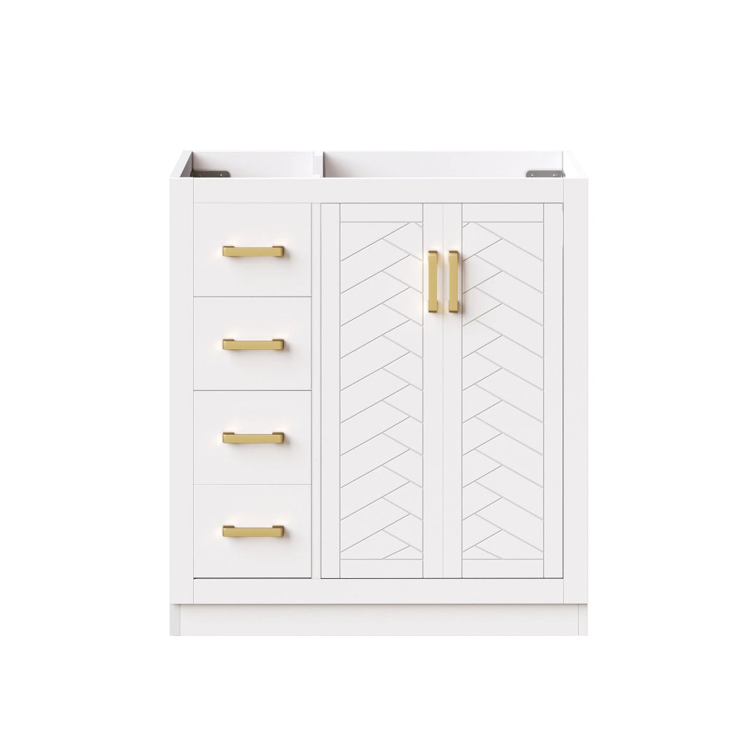Mobile Sottolavabo con 3 Cassetti e Lavabo in Ceramica ¨C MINIMAL ¨C Bianco 76.5x46.5x84.5cm