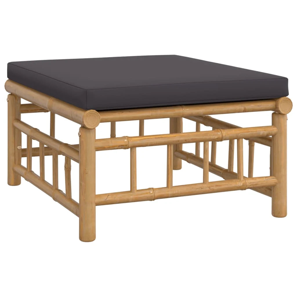 Set di mobili da giardino per esterni 10 pezzi con cuscini in bambù grigio scuro 02_0015043