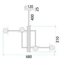 Lampada APP1668-6CP Black