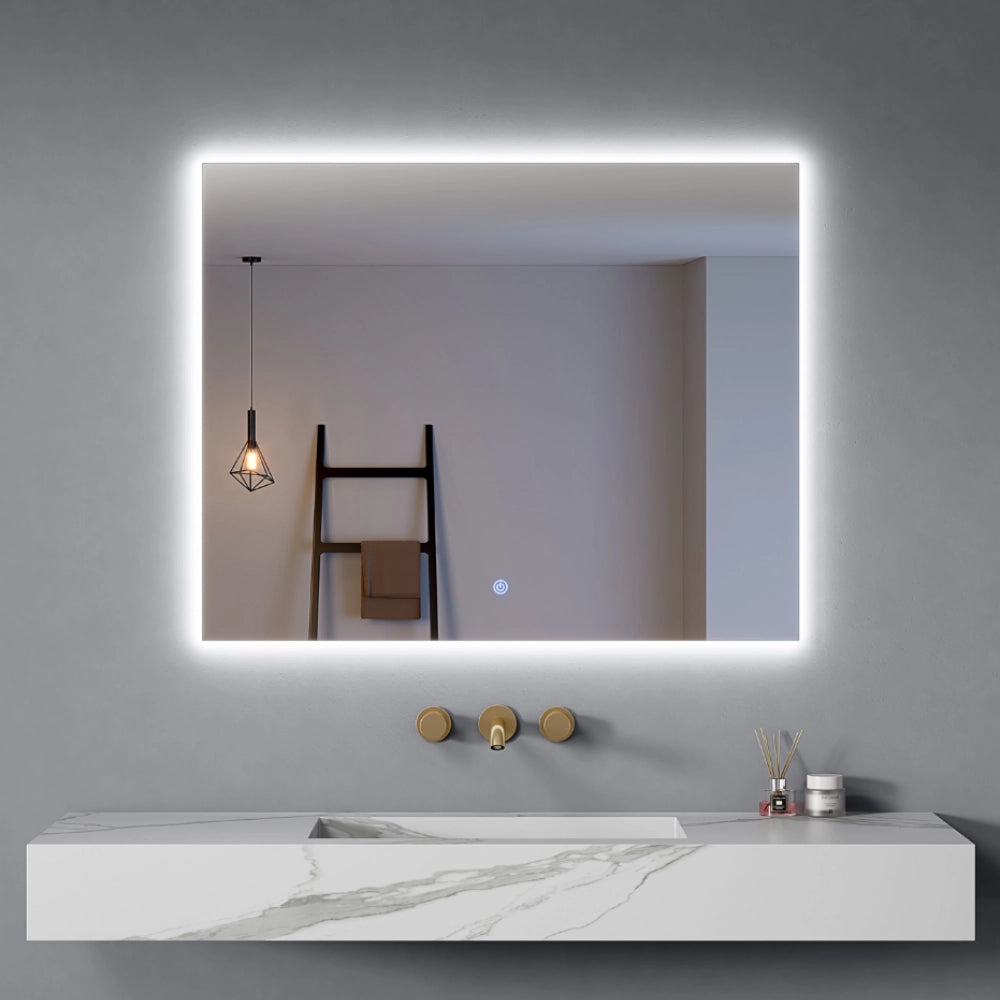 Specchio Bagno Led Retroilluminato 100x80 cm Luce Fredda/Calda Accensione Touch| Frame