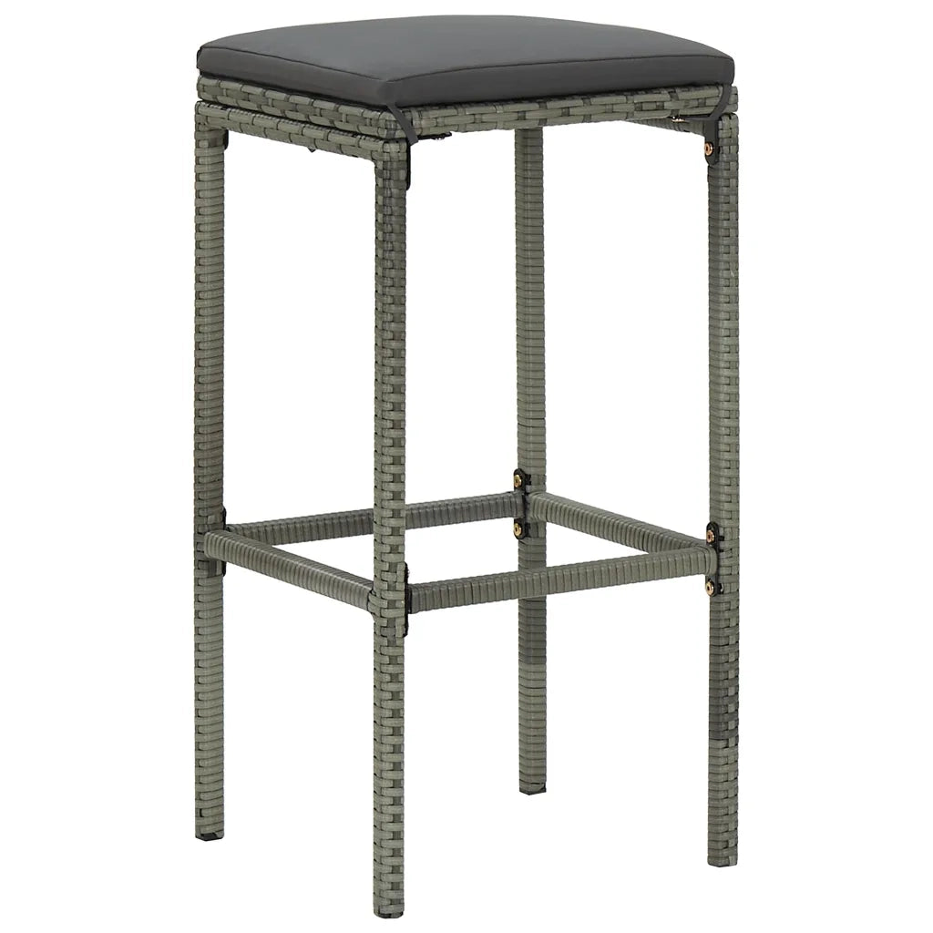 Set da Bar da Giardino 5 pz con Cuscini in Polyrattan Grigio 3064851