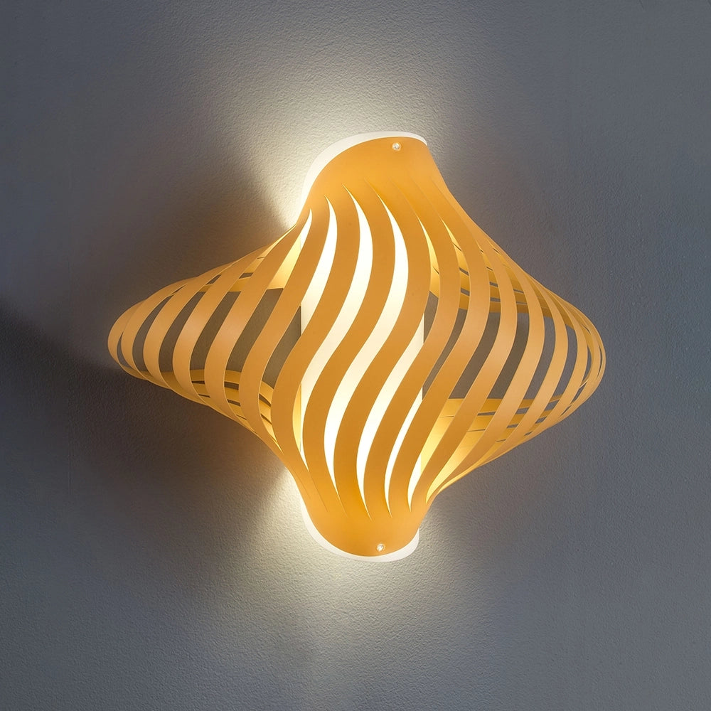 Applique Plafoniera 2 Luci Shell In Polilux Ocra Con Cavo Made In Italy