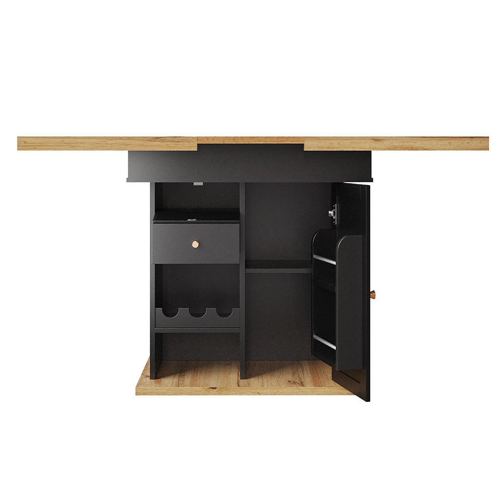 Tavolo estensibile - Xylo - 110-140x80cm con scaffale vino e snack