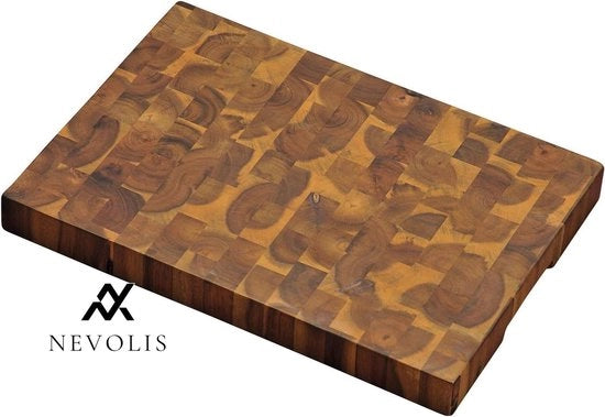 Pannello di taglio in acacia mosaico marrone 42 x 30 x 4 cm.