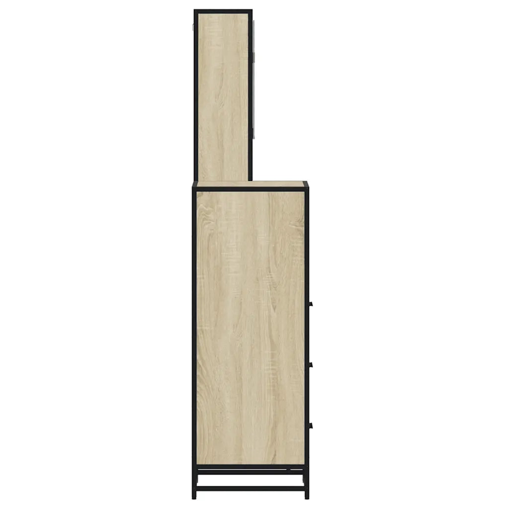 Set Mobili da Bagno 3 pz Rovere Sonoma in Legno Multistrato