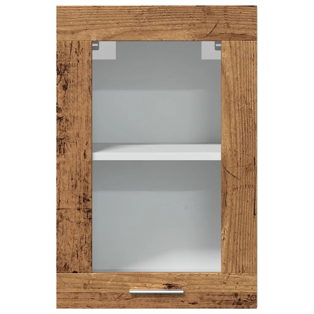 Mobile Pensile Â“LyonÂ” Vetro Legno Antico 40x31x60 cm
