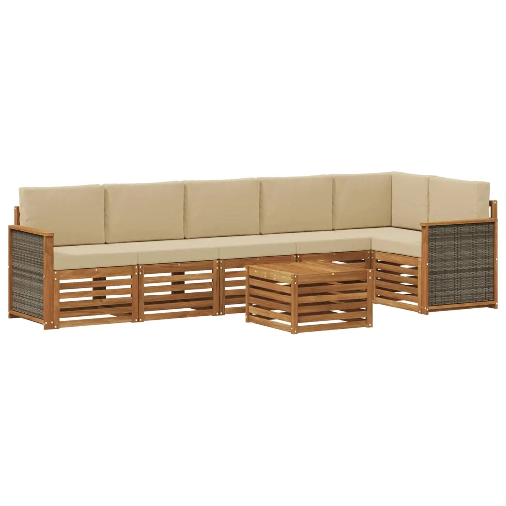 Set divano sezionale con cuscino 6 pcs Naturale 3384439