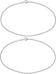 Catenelle d'argento - 2 pezzi - Accessori per gioielli - Collana a luci stroboscopiche - Collana per donna - Collana semplice per donna - Adatto per banchetti di fidanzamento e regali di anniversario.