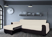 Copridivano Con Penisola Antimacchia Trapuntato Modello Star Colore Panna - 190cm - Panna