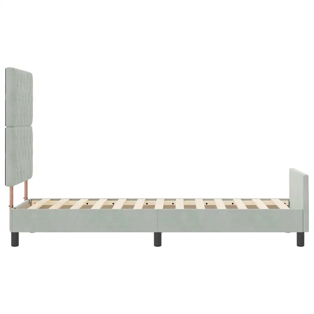 Letto a molle con testiera-Rete con Testiera Grigio chiaro 80 x 200 cm Velluto 259981