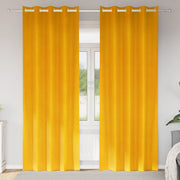 Tende Blackout  con occhielli 2 pezzi Giallo Senape Velluto