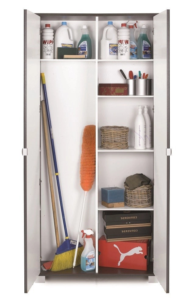 KIT ARMADIO 2 ANTE CON SPECCHIO FRONTALE INCLUSO H190 L83 P29 Cm FINITURA OLMO SARMOG 747spk