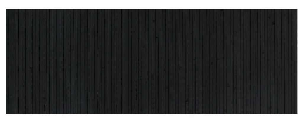 Tappeto Passatoia In Vero Bamboo Tappeto Cucina Ingresso In Legno Antiscivolo Aderente Lavabile E Antimacchia Tagliabile  - Nero - 50x150 cm