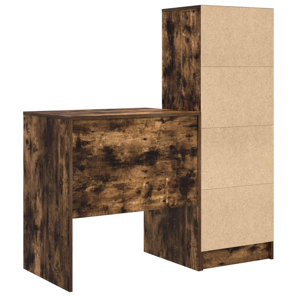 Scrivania con cassetto con lo scaffale 2 pcs Rovere fumé 3337349