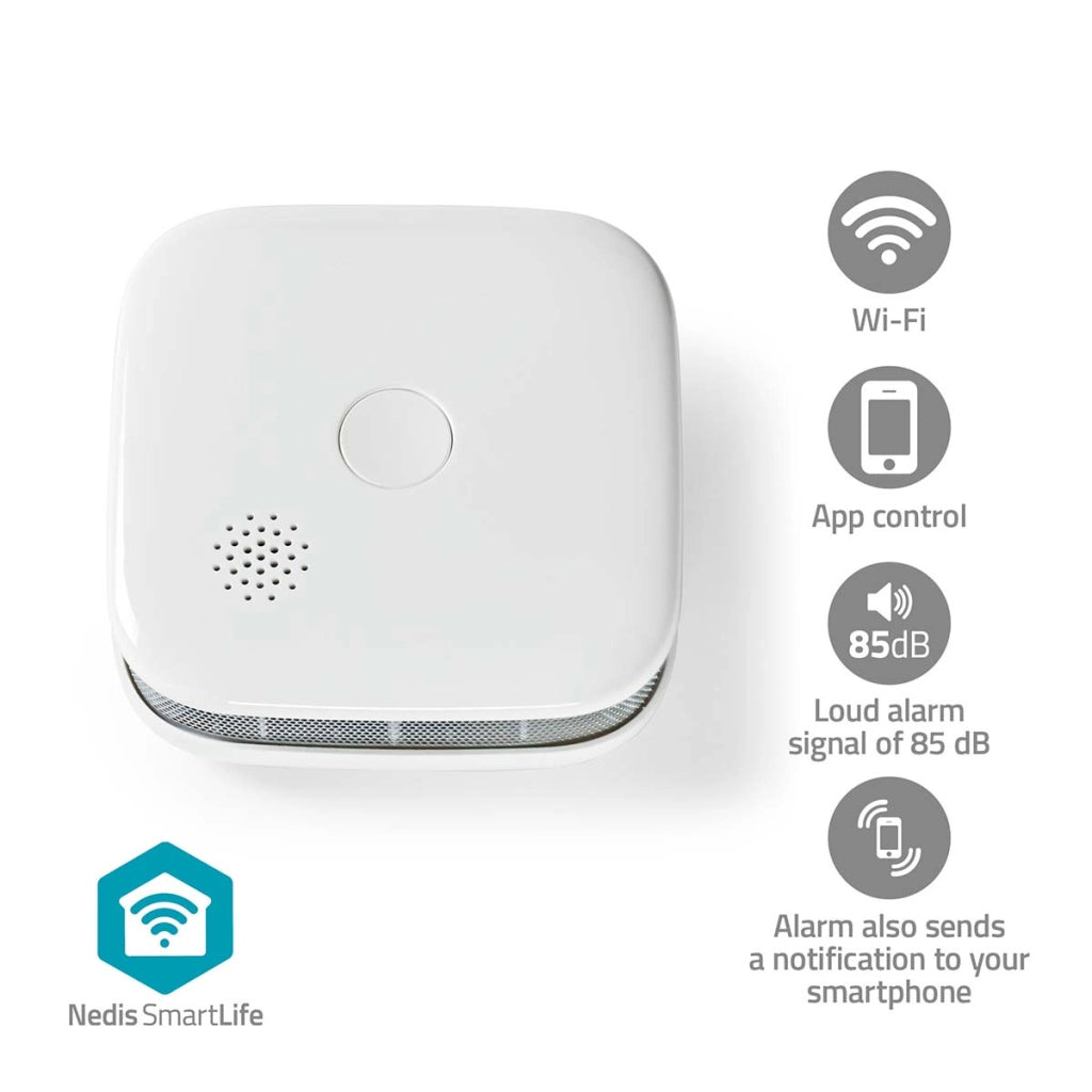 Rivelatore di fumo senza fili SmartLife 85dB Modello WIFIDS21WT Bianco Nedis