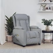 Poltrona Reclinabile Massaggio Elettrica Grigio Chiaro Tessuto cod mxl 32471