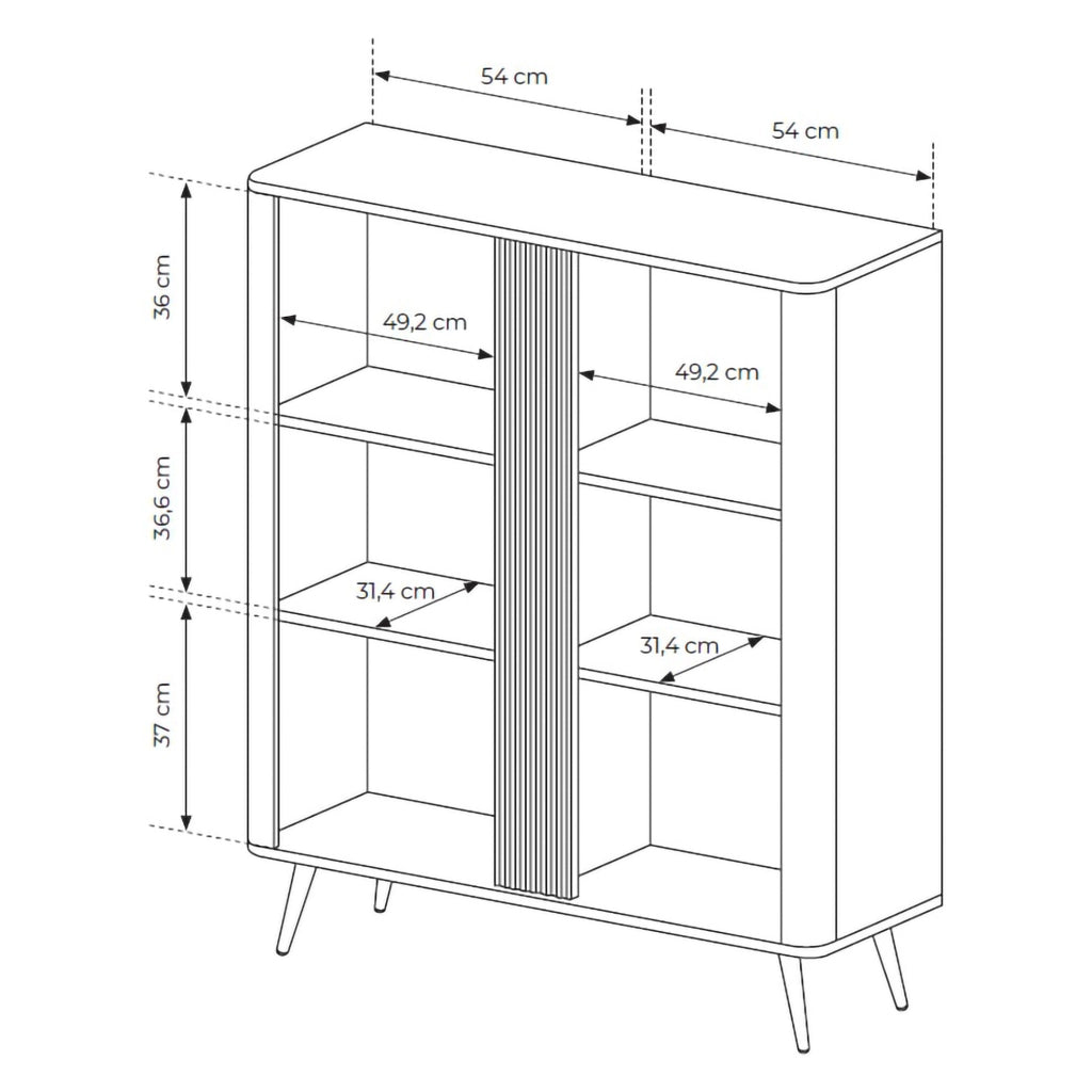 Madia Hazamale, Credenza 2 Ripiani, 113x38x134h cm Marrone Noce