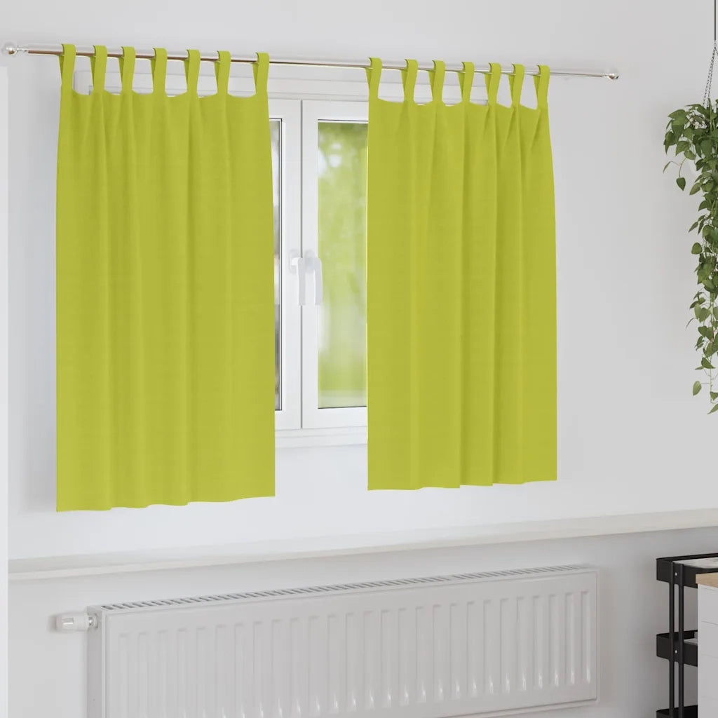 vidaXL Tende con tende 2 pcs Mela verde Poliestere