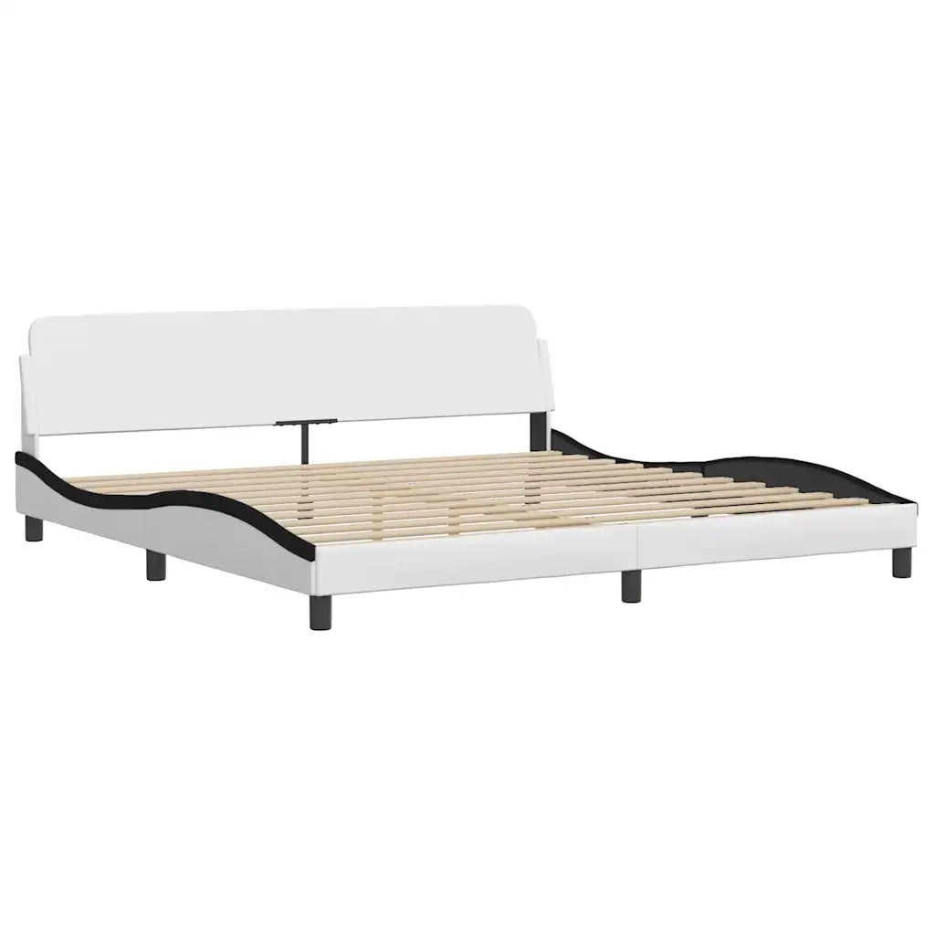 Giroletto con LED senza Materasso Zadar Bianco e Nero 200x200 cm 3214137