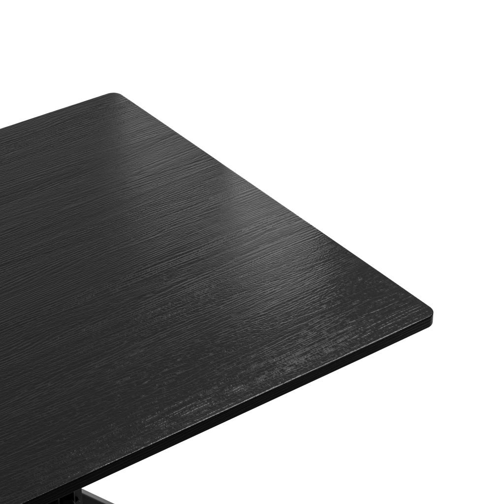 Scrivania lineare con struttura a X in ferro piano in truciolare nero per casa e home office 80 × 80 × 75 cm