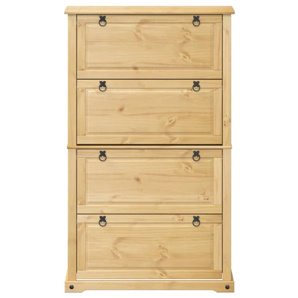 Scarpiera scarpiera mobile portaoggetti ingresso corridoio soggiorno Corona 99 x 32 x 163,5 cm legno di pino massiccio marrone 02_0021749