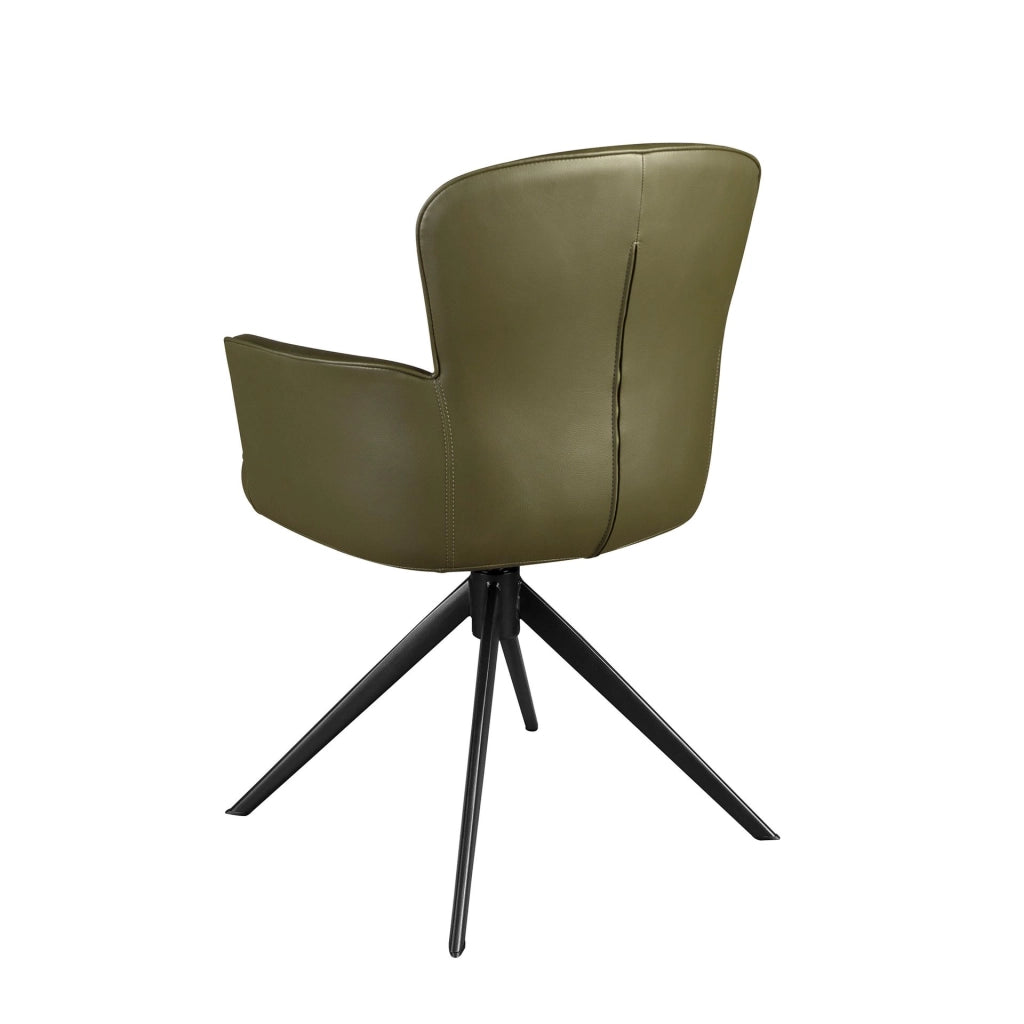 Sedia girevole in similpelle verde scuro