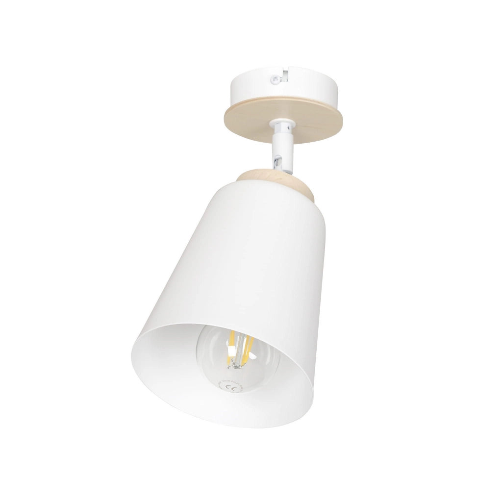 Emibig Atlas lampada soffitto bianca legno chiaro E27