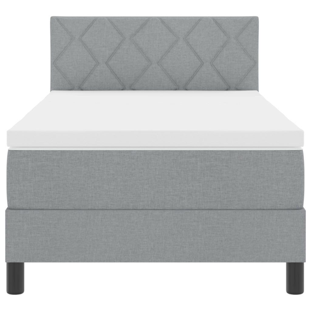 Letto a Molle con Materasso Grigio Chiaro 90x190 cm Tessuto