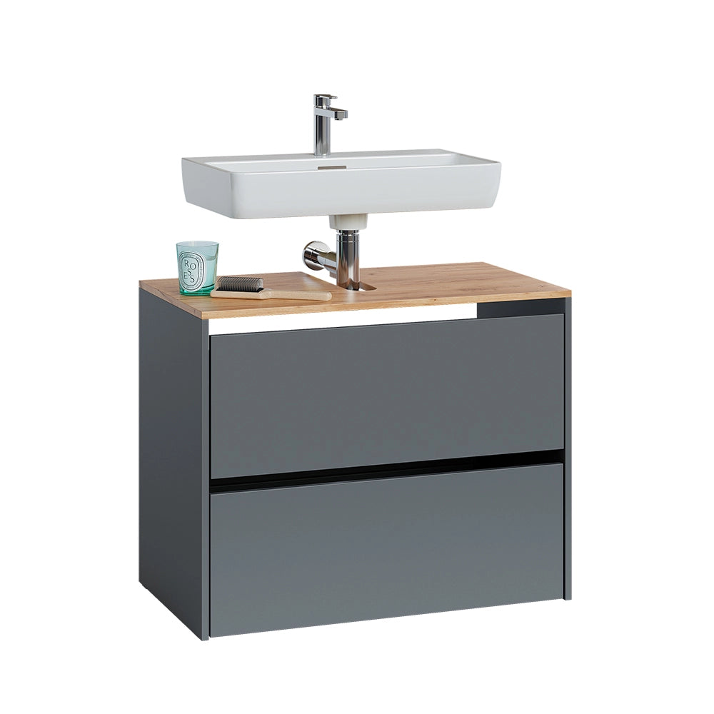 Vicco Mobile sottolavabo per bagno Antracite/quercia dorata 80.2 x 65 cm
