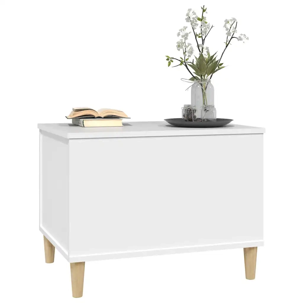 Tavolino da Salotto Bianco 60x44,5x45 cm in Legno Multistrato cod mxl 19667