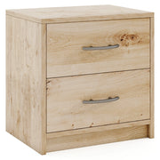 Comodino a 2 cassetti in legno con ripiano, Tavolino da notte compatto da pavimento per soggiorno camera da letto Naturale