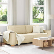 Divano 3-Persone Crema 220 cm Tessuto 4104997