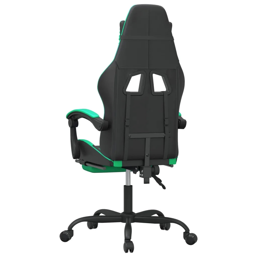Sedia da Gaming | Sedia da e-sports con Poggiapiedi Nero e Verde in Similpelle