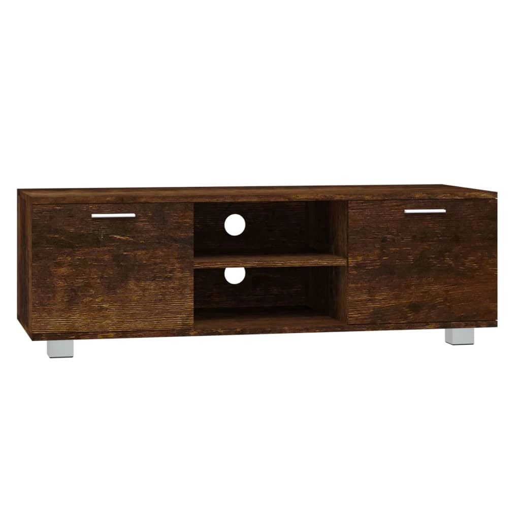 Mobile TV multimediale scaffale TV credenza mobile TV sala da pranzo soggiorno camera da letto rovere affumicato 120 x 40,5 x 35 cm legno ingegnerizzato marrone 02_0027322