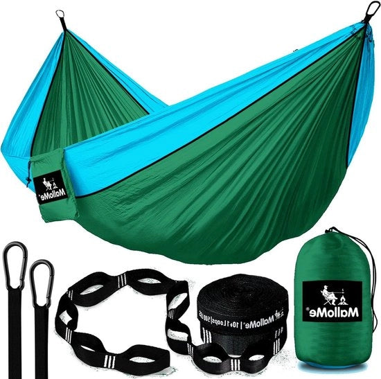Hangmat ultraleggera con grappe premium - lettino da giardino per viaggi e campeggio con 1 e 2 poltrone sdraio - hamaca per arrampicata e camper - accessori utili