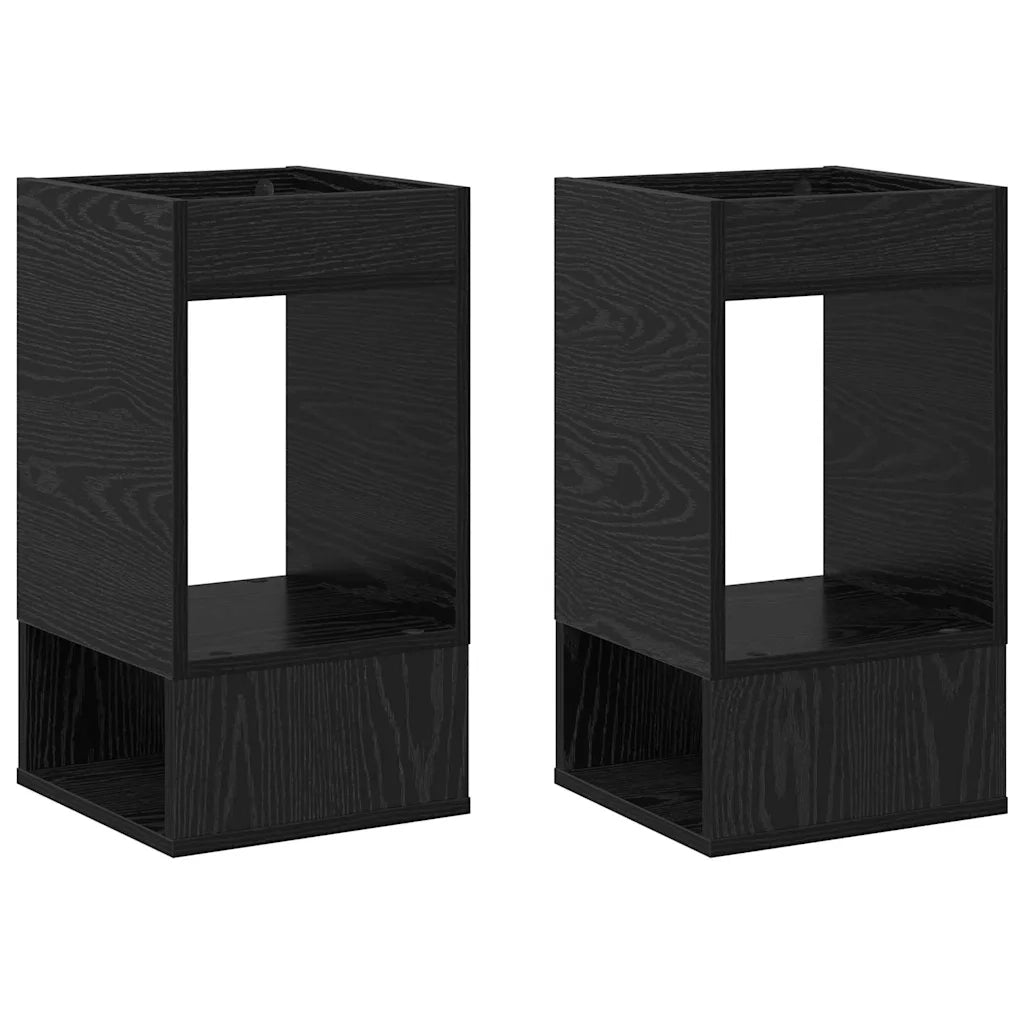 Tavolino 2 pcs Rovere Nero 30 x 30 x 56 cm Legno multistrato 890931