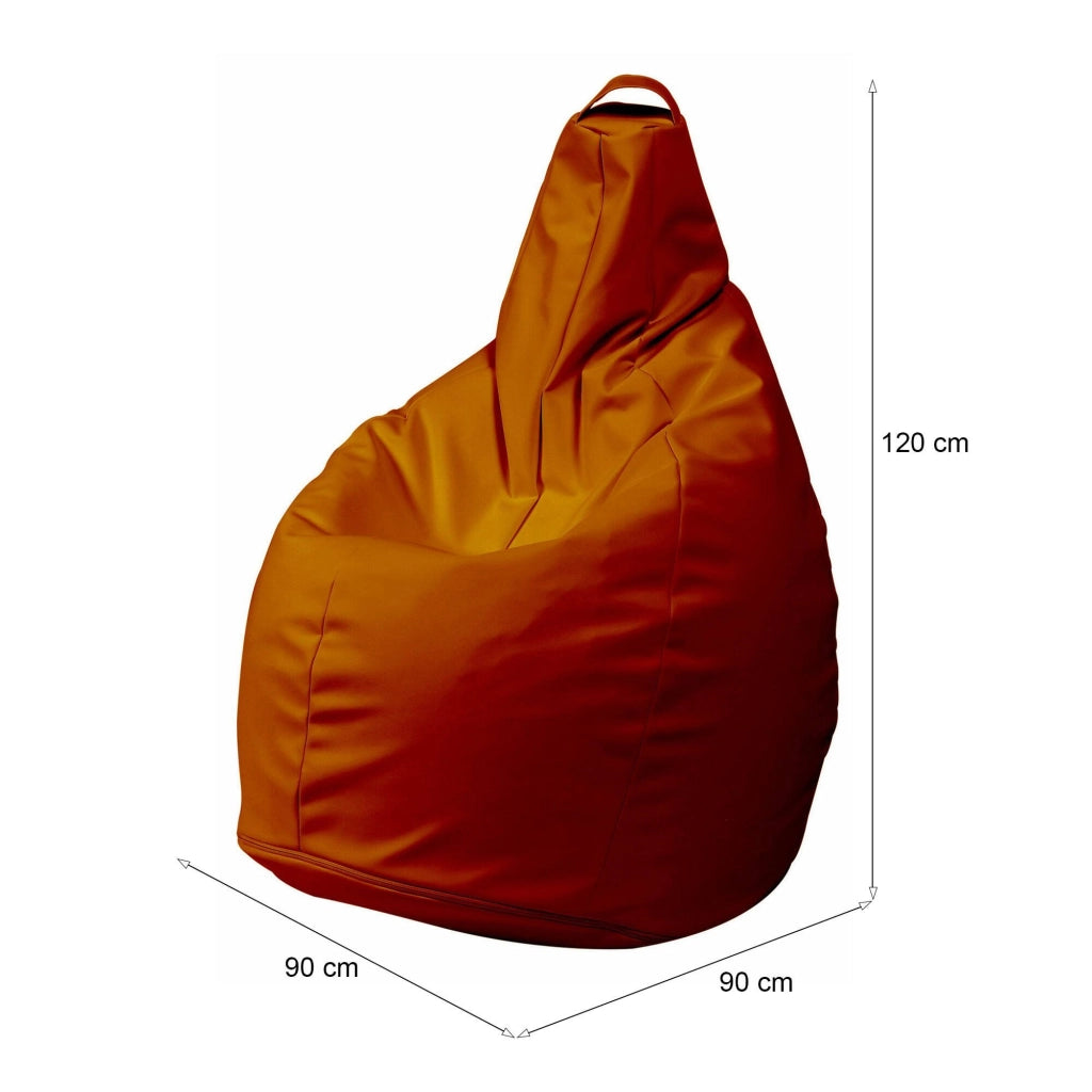 Pouf Aunter, Poltrona multiuso, Poltroncina sacco, Pouf poggiapiedi, Made in Italy, 90x90 h120 cm, Arancione