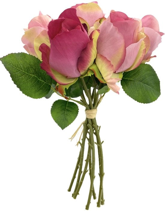 Bouquet di fiori artificiali premium - decorazione da tavola - 7 pezzi - 30 cm - tessuto morbido - per matrimoni - decorazione eterna - fiori artificiali