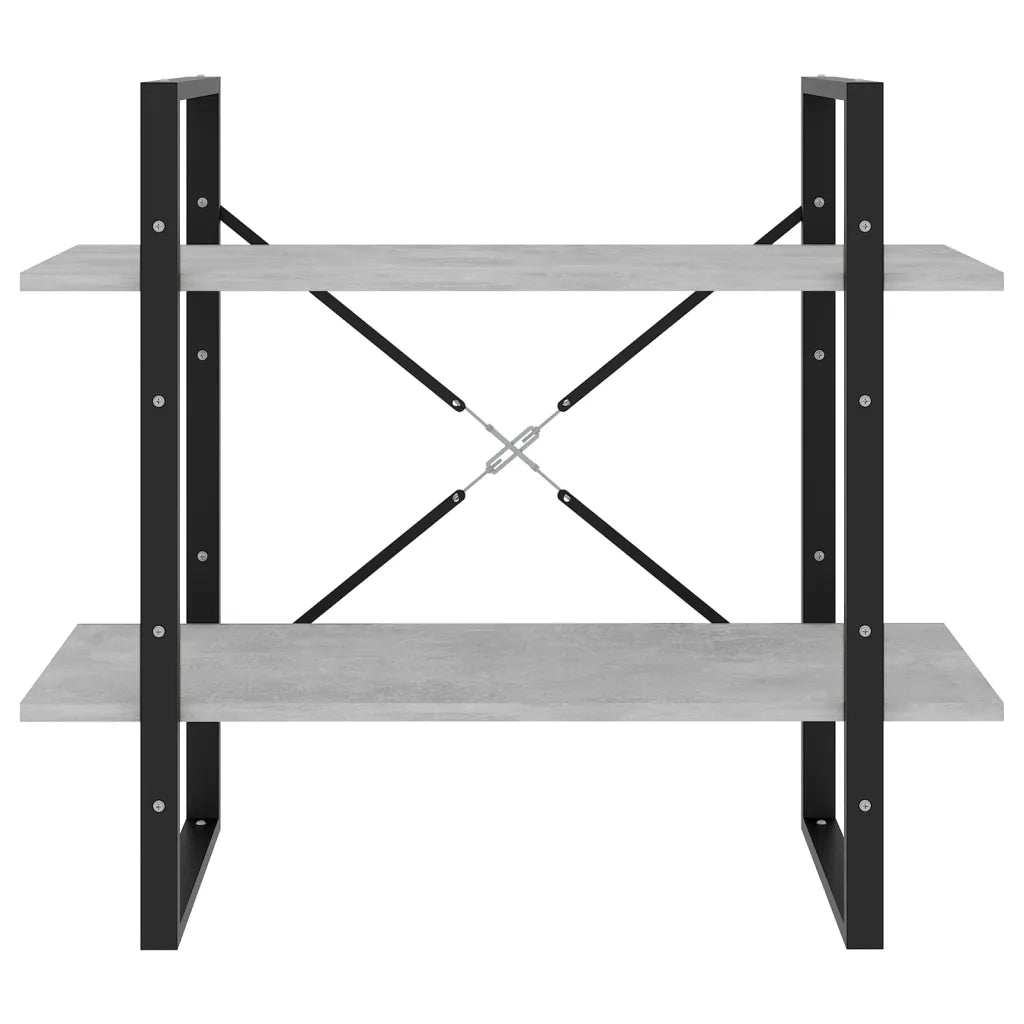 Libreria a 2 Ripiani Grigio Cemento 80x30x70 cm in Truciolato cod mxl 23627