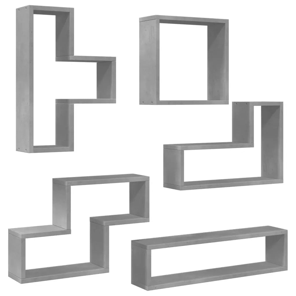Scaffale a Parete Grigio Cemento 90x12x64 cm Legno Multistrato 840803
